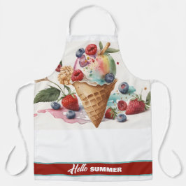 Yummy Ice Cream Cone with Fruit, HELLO SOMMER Schürze
