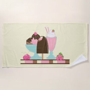 Yummy Ice Cream Desserts Strandtuch