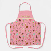 Yummy Ice Cream Pattern | Erdbeere Rosa Schürze (Vorderseite)