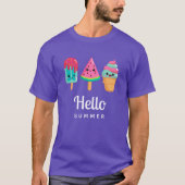 Yummy Ice Cream Trio Hallo Sommer T-Shirt (Vorderseite)