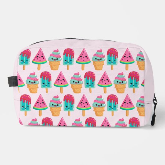Yummy Ice Cream Trio Summer Pattern Waschbeutel (Vorderseite)