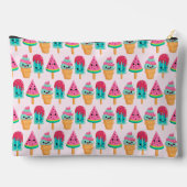 Yummy Ice Cream Trio Summer Pattern Zubehörtasche (Rückseite)