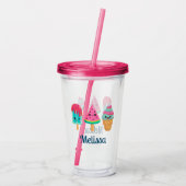 Yummy Ice Cream Trio Summer Vibe Acryltrinkbecher (Rückseite)