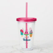 Yummy Ice Cream Trio Summer Vibe Acryltrinkbecher (Vorderseite)