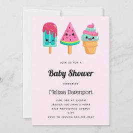 Yummy Ice Cream Trio Summer Vibe Baby Dusche Einladung