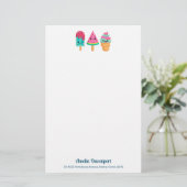 Yummy Ice Cream Trio Summer Vibe Briefpapier (Stehend Vorderseite)