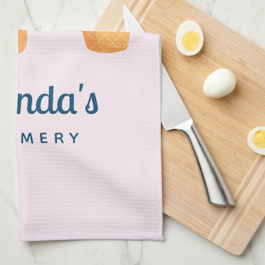 Yummy Ice Cream Trio Summer Vibe Creamery Business Geschirrtuch (Viertel Falte)