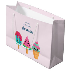 Yummy Ice Cream Trio Summer Vibe Geburtstag Große Geschenktüte