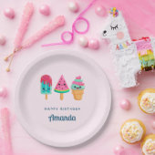 Yummy Ice Cream Trio Summer Vibe Geburtstag Pappteller (Party)