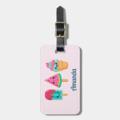 Yummy Ice Cream Trio Summer Vibe Gepäckanhänger (Vorderseite vertikal)