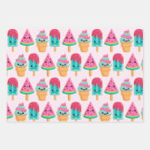 Yummy Ice Cream Trio Summer Vibe Geschenkpapier Set (Vorderseite)