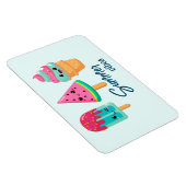 Yummy Ice Cream Trio Summer Vibe Magnet (Rechte Seite)