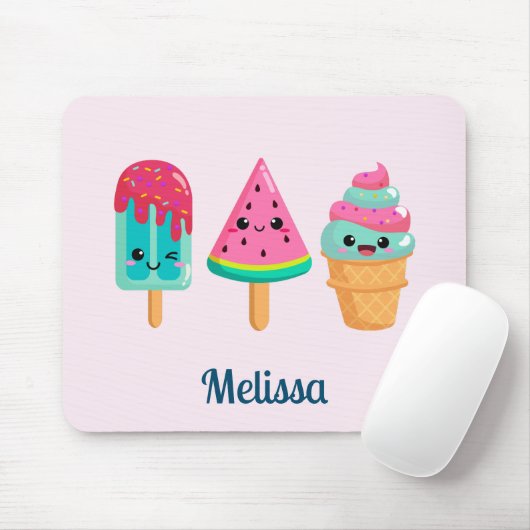 Yummy Ice Cream Trio Summer Vibe Mousepad (Mit Mouse)
