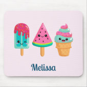 Yummy Ice Cream Trio Summer Vibe Mousepad (Vorne)