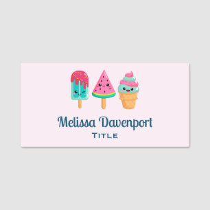 Yummy Ice Cream Trio Summer Vibe Namensschild