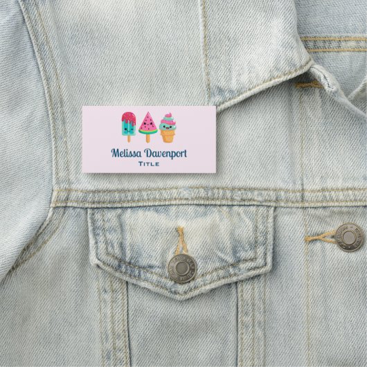 Yummy Ice Cream Trio Summer Vibe Namensschild (Beispiel)