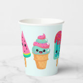 Yummy Ice Cream Trio Summer Vibe Pappbecher (Links)