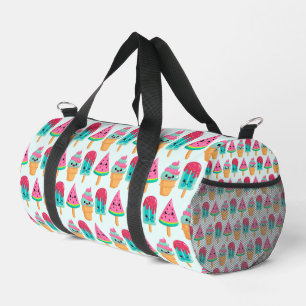 Yummy Ice Cream Trio Summer Vibe Pattern Duffle Bag