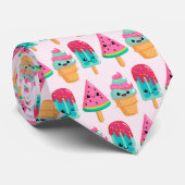 Yummy Ice Cream Trio Summer Vibe Pattern Krawatte (Gerollt)