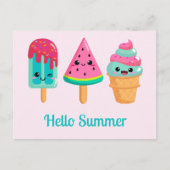 Yummy Ice Cream Trio Summer Vibe Postkarte (Vorderseite)