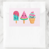 Yummy Ice Cream Trio Summer Vibe Rechteckiger Aufkleber (Tasche)