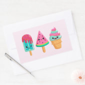Yummy Ice Cream Trio Summer Vibe Rechteckiger Aufkleber (Umschlag)