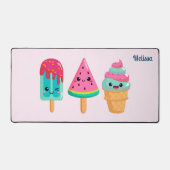 Yummy Ice Cream Trio Summer Vibe Schreibtischunterlage (Vorderseite)