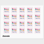 Yummy Ice Cream Trio Summer Vibe Vielen Dank Quadratischer Aufkleber (Blatt)