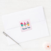 Yummy Ice Cream Trio Summer Vibe Vielen Dank Quadratischer Aufkleber (Umschlag)