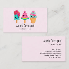 Yummy Ice Cream Trio Summer Vibe Visitenkarte