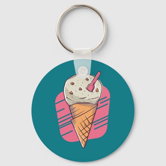 Yummy Ice Creme Cone Design Schlüsselanhänger (Vorderseite)