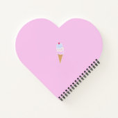 Yummy Icecream Cone Personalisiert Heart Notebook Notizblock (Rückseite)