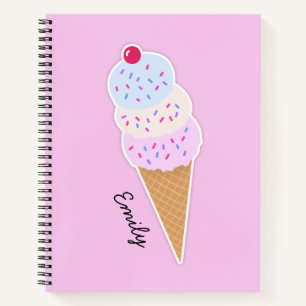 Yummy Icecream Cone Personalisiert Spiral Notebook Notizblock