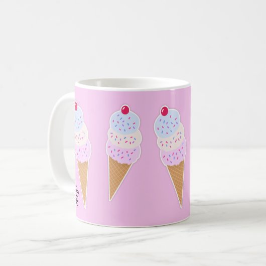 Yummy Icecream Cone Personalisierte Mug Kaffeetasse (Vorderseite Links)