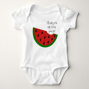 Yummy in meinem Bauch-Wassermelone-Baby-Shirt Baby Strampler