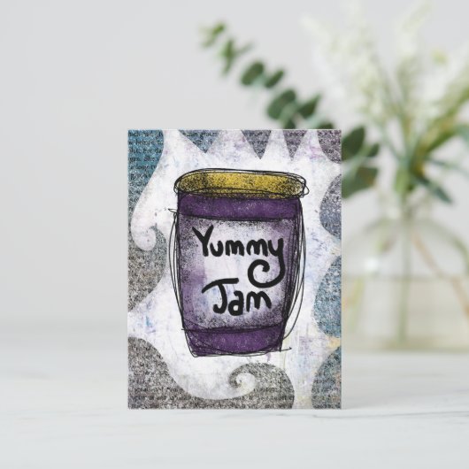 Yummy Jam Postcard Postkarte (Stehend Vorderseite)