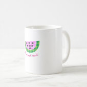 Yummy karierte Wassermelone-Scheibe-Neonikone Kaffeetasse (VorderseiteRechts)