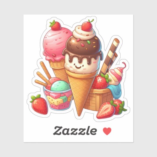Yummy kawaii Eis Aufkleber (Blatt)