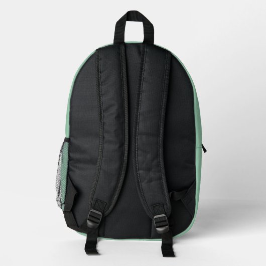 Yummy Mint Green Solid Color Bedruckter Rucksack (Rückseite)