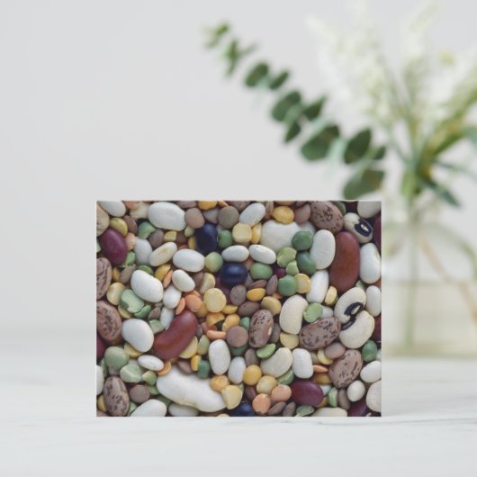 Yummy Mixed Bohnen Postkarte (Stehend Vorderseite)