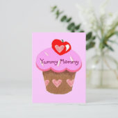Yummy Mommy, Cupcake für Mama Postkarte (Stehend Vorderseite)