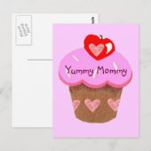 Yummy Mommy, Cupcake für Mama Postkarte (Vorne/Hinten)