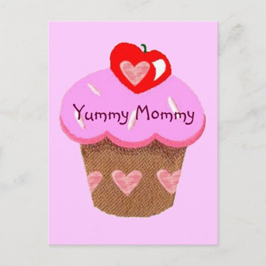 Yummy Mommy, Cupcake für Mama Postkarte (Vorderseite)
