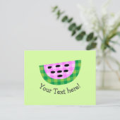 Yummy Neon Kariert Watermelon Slice Icon Postkarte (Stehend Vorderseite)