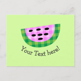 Yummy Neon Kariert Watermelon Slice Icon Postkarte