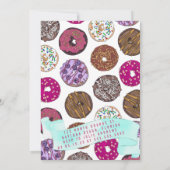 Yummy Niedlich Pink Aquamarin Donuts Wasserfarbe G Einladung (Rückseite)