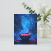 Yummy Noodles in der Sternennacht Postkarte (Stehend Vorderseite)