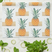 Yummy Pale Pastel Ananas Print Fruit Geschirrtuch (Gefaltet)