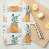 Yummy Pale Pastel Ananas Print Fruit Geschirrtuch (Viertel Falte)