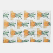 Yummy Pale Pastel Ananas Print Fruit Geschirrtuch (Horizontal)